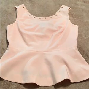 Light pink silver studded peplum top.